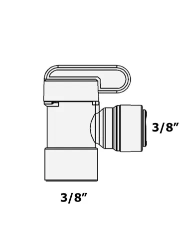 Кран кульовий Raifil 1823-D2 BV-3/8-EZ, 0.37х0.37дюйма - 3
