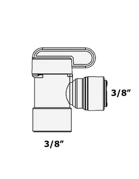 Кран кульовий Raifil 1823-D2 BV-3/8-EZ, 0.37х0.37дюйма - 3