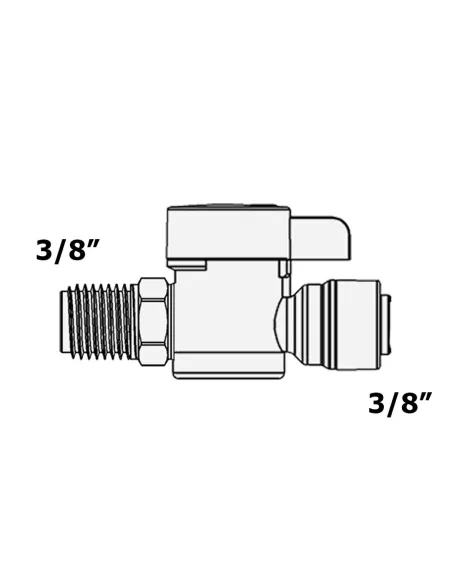 Кран-перемикач кульовий Raifil 1825-C, 0.37 дюйма - 3