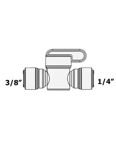 Кран-перемикач кульовий Raifil 1825-D, 0.37х0.25 дюйма - 3