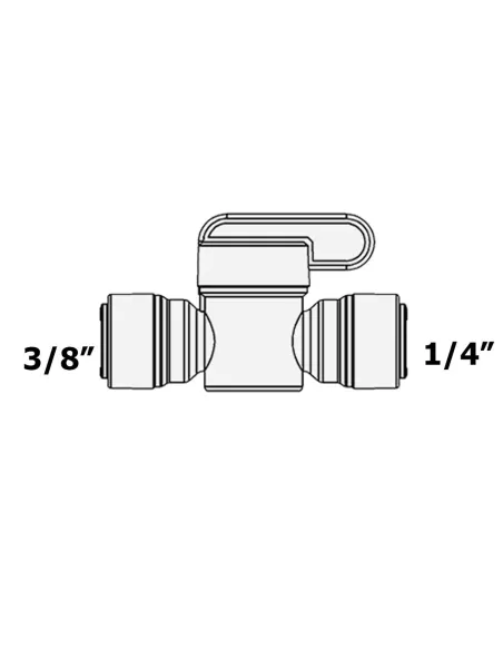 Кран-перемикач кульовий Raifil 1825-D, 0.37х0.25 дюйма - 3