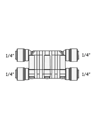 Четырехходовой клапан Raifil 1826-A SV-14W-EZ 0,25 дюйма - 3