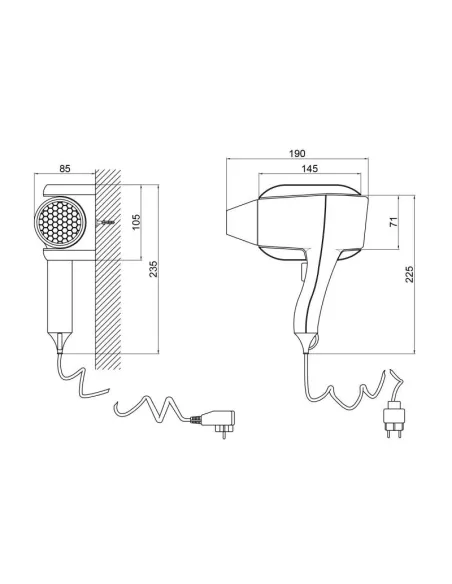 Настінний фен для ванної Q-Tap F1200ROP 1200 Вт - 2