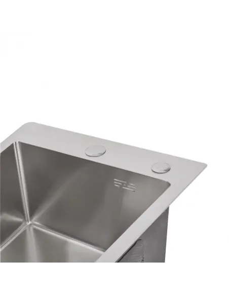 Миття кухонне металеве прямокутне Lidz Brush H6050 3.0/0.8 мм з дозатором для рідкого мила - 6