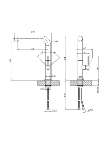 Смеситель для кухни из нержавеющей стали Q-Тap Zdenek QTZDN9032103FC - 2