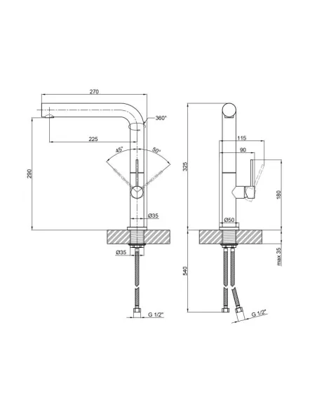Смеситель для кухни из нержавеющей стали Q-Тap Zdenek QTZDN9032103FC - 2
