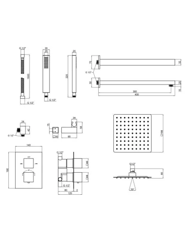 Термостатическая душевая система Q-Тap Aqauarius 65T103NGC скрытого монтажа - 2