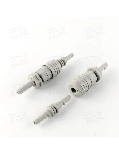 Фитинг прямой с быстросъемным клапаном Raifil 1834-A, 0,25х0,25 дюйма - 1