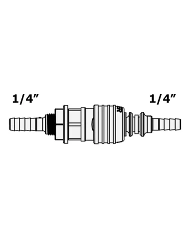 Фитинг прямой с быстросъемным клапаном Raifil 1834-A, 0,25х0,25 дюйма - 3
