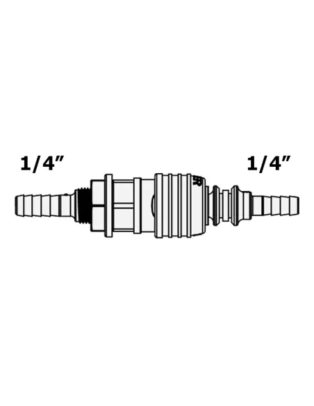 Фитинг прямой с быстросъемным клапаном Raifil 1834-A, 0,25х0,25 дюйма - 3