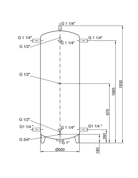 Теплоаккумулятор Thermo Alliance TA-ТАМ-00 350, 326 л, без изоляции - 2