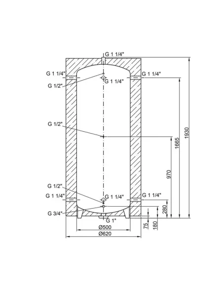Теплоакумулятор Thermo Alliance TA-ТАМ-00 350, 326 л, із ізоляцією 60 мм - 2
