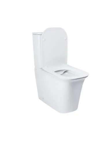 Унитаз компакт Q-Tap Nando Rimless, напольный, сиденье Slim Duroplast / Soft-close - 12