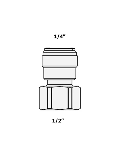 Фітинг прямий Raifil 1809-C 4FC7, 0.25х0.5 дюйма, з ущільнювачем - 3