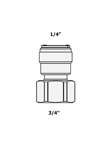 Фитинг прямой Raifil 1809-D 4FC34, 0.25х0.75 дюйма, с уплотнителем - 3