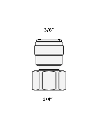 Фитинг прямой Raifil 1809-F 6FC4, 0.37х0.25 дюйма, с уплотнителем - 3