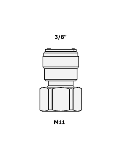 Фитинг прямой Raifil 1809-G / 6FC4, 0.37 дюйма х М11, под кран - 3