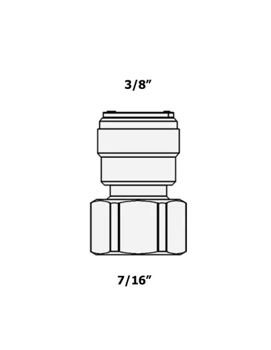 Фітинг прямий Raifil 1809-I/6FC7/16, 0.37х0.44 дюйми, під кран - 3