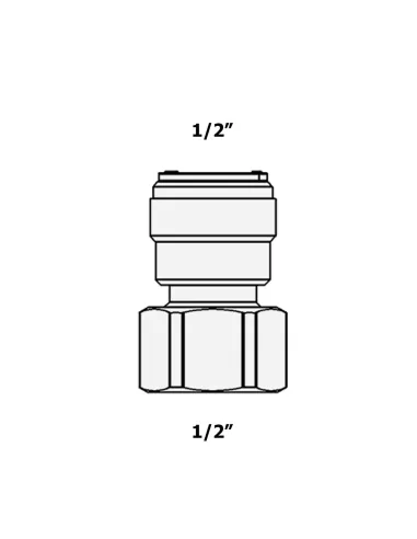 Фітинг прямий Raifil 1809-K 7FC7, 0.5х0.5 дюйма, з ущільнювачем - 3