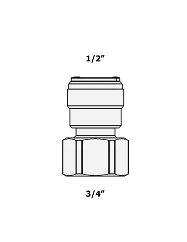 Фитинг прямой Raifil 1809-M / 7FC34, 0.5х0.75 дюйма, с уплотнителем - 3