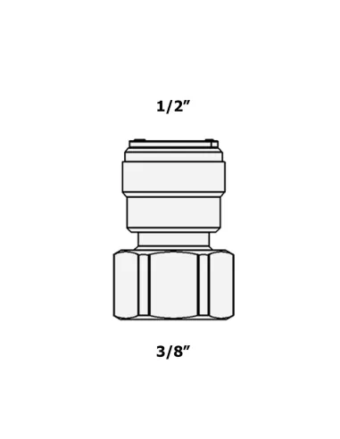 Фитинг прямой Raifil 1809-N / 7FC6-D, 0.5х0.37 дюйма, с уплотнителем - 3