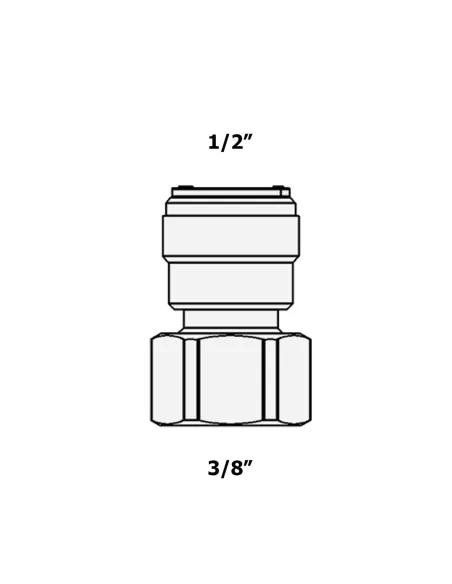 Фитинг прямой Raifil 1809-N / 7FC6-D, 0.5х0.37 дюйма, с уплотнителем - 3