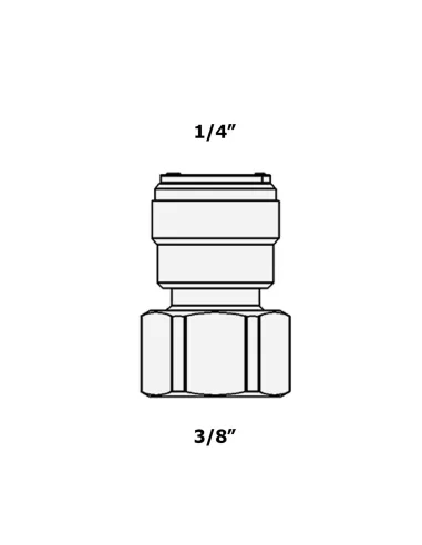 Фитинг прямой Raifil 1809-P 4FC6-D, 0.25х0.37 дюйма, с уплотнителем - 3
