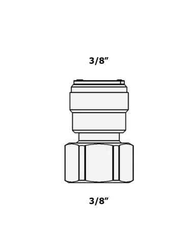 Фитинг прямой Raifil 1809-R 6FC6-D, 0.37х0.37 дюйма, с уплотнителем - 3