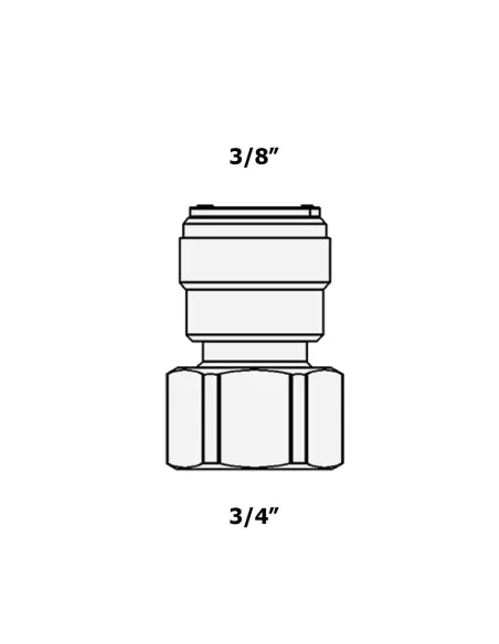 Фитинг прямой Raifil 1809-T 6FC34-D, 0.37х0.75 дюйма, с уплотнителем - 3