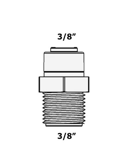 Фитинг прямой Raifil 1813-B 6MC6, 0.37х0.37 дюйма - 3