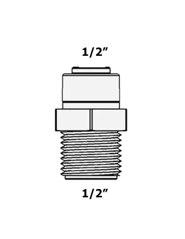 Фитинг прямой Raifil 1813-K 8MC8, 0.5х0.5 дюйма - 3