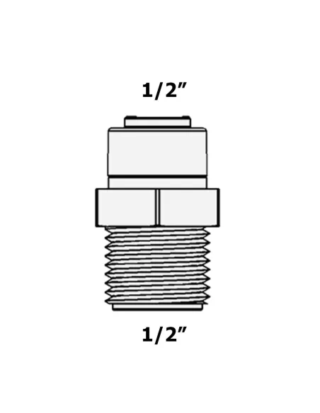 Фитинг прямой Raifil 1813-K 8MC8, 0.5х0.5 дюйма - 3