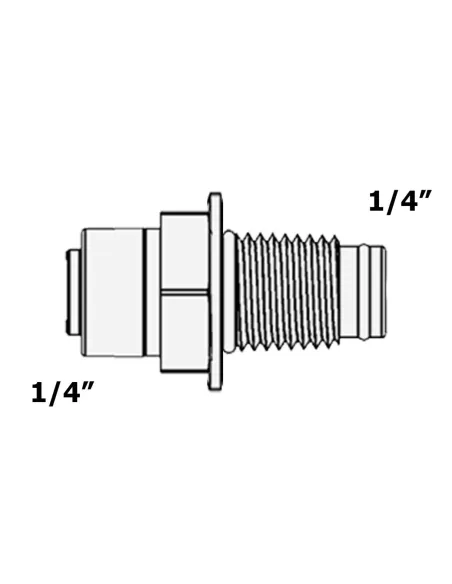 Фитинг прямой Raifil 2813-A / 4MC4-2-D-Oring, 0.25х0.25 дюйма, с уплотнителем - 3