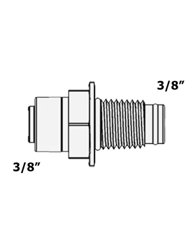 Фітинг прямий Raifil 2813-В 6MC6-1, 0.37х0.37 дюйма, з ущільнювачем - 3