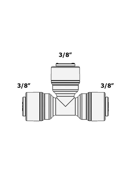 Фитинг Т- образный Raifil 1803-B 6UT66, 0.37х0.37х0.37 дюйма - 3