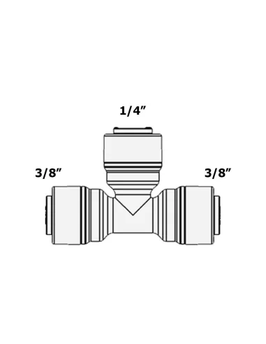 Фітинг Т-подібний Raifil 1803-C 6UT46, 0.37х0.25х0.37 дюйма - 3