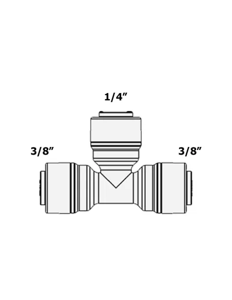 Фітинг Т-подібний Raifil 1803-C 6UT46, 0.37х0.25х0.37 дюйма - 3