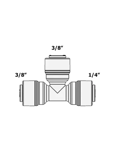 Фітинг Т-подібний Raifil 1803-E 6UT64, 0.37х0.37х0.25 дюйма - 3