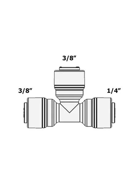 Фітинг Т-подібний Raifil 1803-E 6UT64, 0.37х0.37х0.25 дюйма - 3