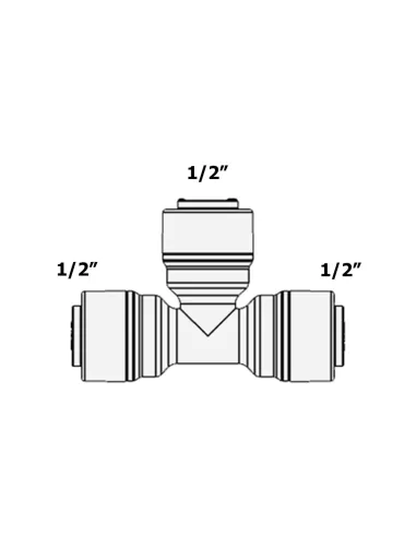 Фітинг Т-подібний Raifil 1803-F 7UT77, 0.5х0.5х0.5 дюйма - 3