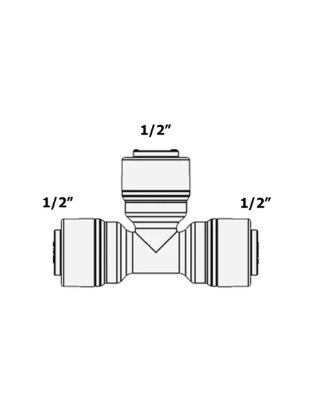 Фітинг Т-подібний Raifil 1803-F 7UT77, 0.5х0.5х0.5 дюйма - 3