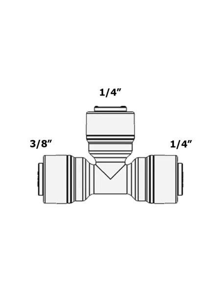 Фитинг Т- образный Raifil 1803-G, 0.25х0.25х0.37 дюйма - 3