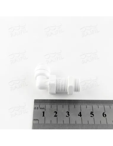 Фітинг кутовий Raifil 1807-D 4BU4-D, 0.25х0.25 дюйма, з гайкою - 2