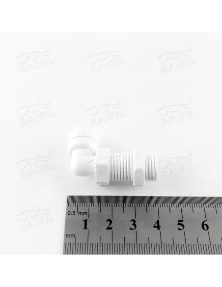 Фітинг кутовий Raifil 1807-D 4BU4-D, 0.25х0.25 дюйма, з гайкою - 2