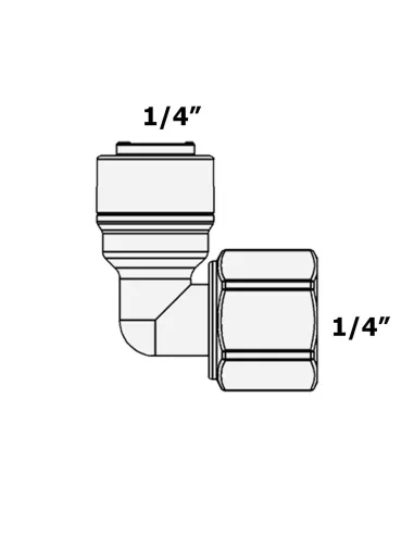 Фитинг угловой Raifil 1815-A 4FE4, 0.25х0.25 дюйма, с уплотнителем - 3