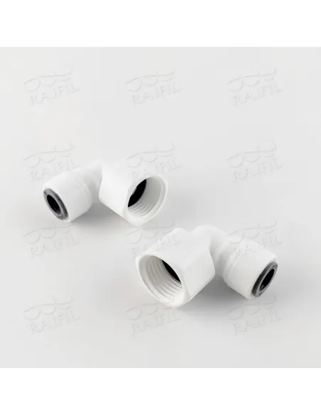 Фітинг кутовий Raifil 1815-E 6FE8, 0.37х0.5 дюйма, з ущільнювачем - 1