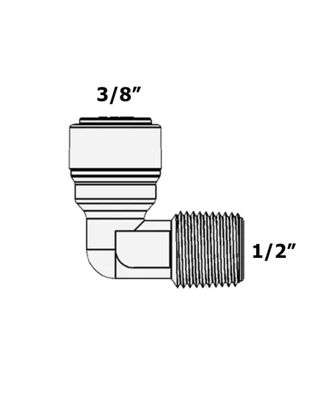 Фітинг кутовий Raifil 1817-G 6ME8, 0.37х0.5 дюйма - 4