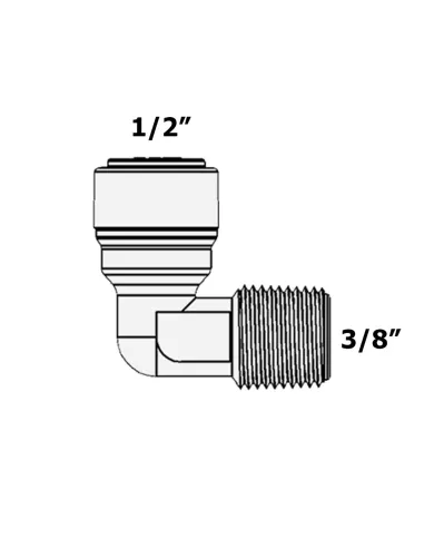 Фитинг угловой Raifil 1817-H / 8ME6-D, 0.5х0.37 дюйма - 4
