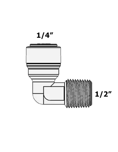 Фитинг угловой Raifil 1817-K 4ME8-D, 0.25х0.5 дюйма - 3