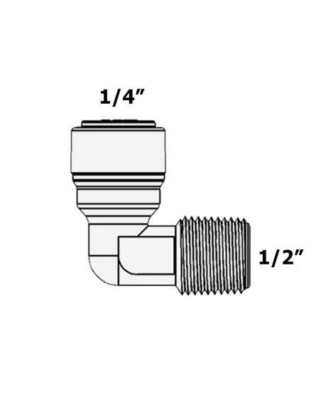 Фитинг угловой Raifil 1817-K 4ME8-D, 0.25х0.5 дюйма - 3